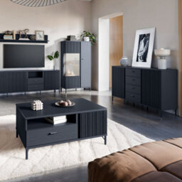 Furniture To Go Lusaka Sideboard 2 Door 4 Drawer In Black Graphite - thumbnail 5