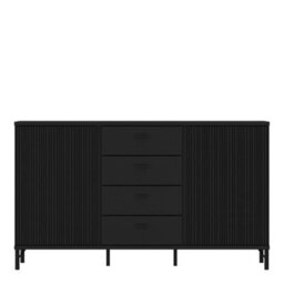 Furniture To Go Lusaka Sideboard 2 Door 4 Drawer In Black Graphite - thumbnail 2