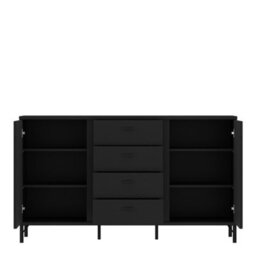 Furniture To Go Lusaka Sideboard 2 Door 4 Drawer In Black Graphite - thumbnail 3