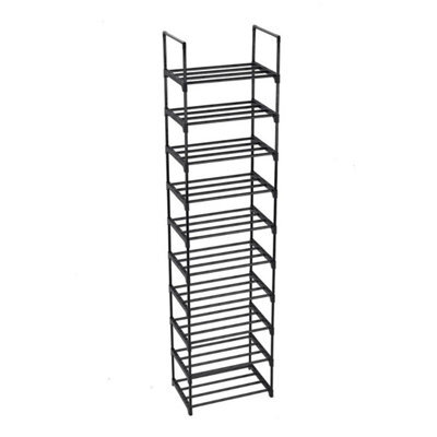 10 Tiers Metal Shoe Footwear Rack Organiser Storage Shelves - image 1