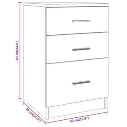 Berkfield Bed Cabinet Concrete Grey 40X40X63 Cm Engineered Wood - thumbnail 9