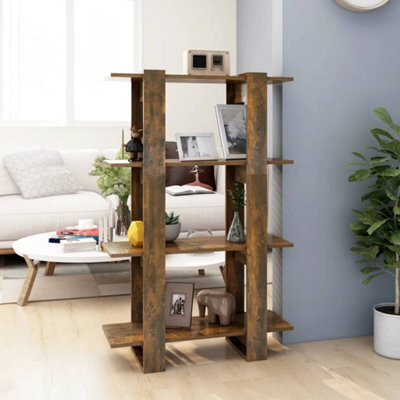 Berkfield Book Cabinet/room Divider Smoked Oak 80X30X123.5 Cm - image 1