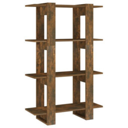 Berkfield Book Cabinet/room Divider Smoked Oak 80X30X123.5 Cm - thumbnail 2