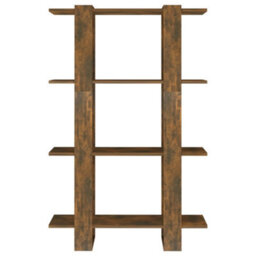 Berkfield Book Cabinet/room Divider Smoked Oak 80X30X123.5 Cm - thumbnail 5