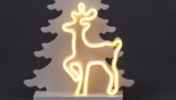 Shatchi Wooden Christmas Decoration Pre Lit Led Silhouette Nativity Scene Ornament Table Window Battery Operated, White, 40Cm - thumbnail 2