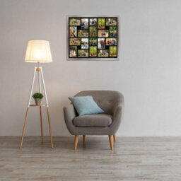 AK Frames 80X70Cm Aluminum Modern Multi Photo Frame With Black Mount - Holds 20 Apertures (18X) 6X4, (2X) 4X4 Photos - thumbnail 3