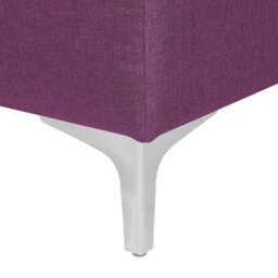 Beliani Purple Tufted Fabric Footstool With Silver Legs, W80 X D80 X H41 Cm - thumbnail 3