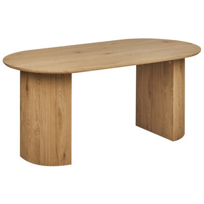 Beliani Dining Table Savory Light Brown 180 Cm 90 Cm - image 1