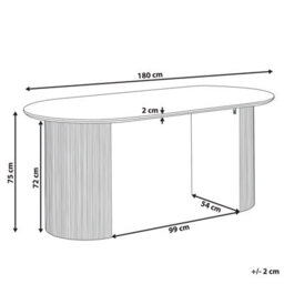 Beliani Dining Table Savory Light Brown 180 Cm 90 Cm - thumbnail 3