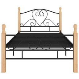 Berkfield Bed Frame Black Metal 90X200 Cm - thumbnail 3