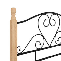 Berkfield Bed Frame Black Metal 90X200 Cm - thumbnail 6