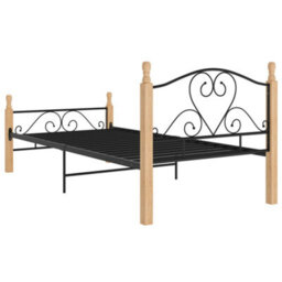 Berkfield Bed Frame Black Metal 90X200 Cm - thumbnail 5