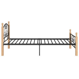 Berkfield Bed Frame Black Metal 90X200 Cm - thumbnail 4