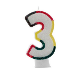 Apac Multicoloured Birthday/anniversary Number Candles (Pack Of 6) White/red/yellow/black (3) - thumbnail 4