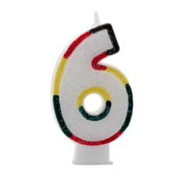 Apac Multicoloured Birthday/anniversary Number Candles (Pack Of 6) White/red/yellow/black (3) - thumbnail 6
