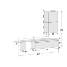 Decorotika Bezier Moduler Modern Tv Unit Wall Mount Customizable Layout High Gloss White - thumbnail 6