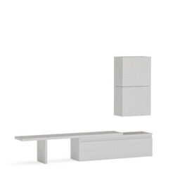 Decorotika Bezier Moduler Modern Tv Unit Wall Mount Customizable Layout High Gloss White - thumbnail 4