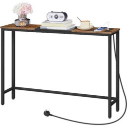 114X20X76Cm Console Table With Charging Station Sofa Side Table - thumbnail 3