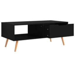 Berkfield Elegant Coffee Table Black 100X49.5X43 Cm Engineered Wood - thumbnail 4