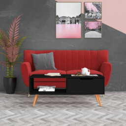 Berkfield Elegant Coffee Table Black 100X49.5X43 Cm Engineered Wood - thumbnail 2
