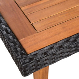 Walplus 5 Piece Outdoor Dining Set Poly Rattan Black And Brown - thumbnail 5