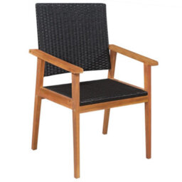 Walplus 5 Piece Outdoor Dining Set Poly Rattan Black And Brown - thumbnail 2