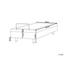 Beliani Adjustable Bed Without Headboard Fabric Castellan 90 X 200 Cm (Eu Single) Beige - thumbnail 3