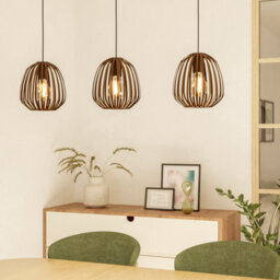 Eglo Espinal Bronze Steel Caged Style Contemporary 3 Light Pendant