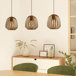 Eglo Espinal Bronze Steel Caged Style Contemporary 3 Light Pendant - thumbnail 3