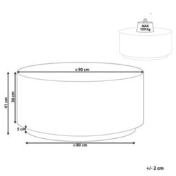 Beliani 90Cm Round Terrazzo-Inspired Coffee Table - White Fibreglass Reinforced Magnesium Oxide, Indoor-Outdoor - thumbnail 3
