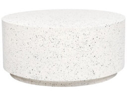 Beliani 90Cm Round Terrazzo-Inspired Coffee Table - White Fibreglass Reinforced Magnesium Oxide, Indoor-Outdoor - thumbnail 1
