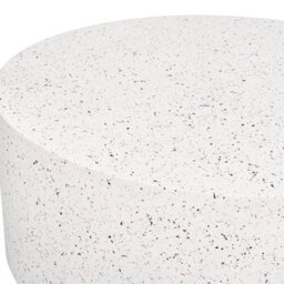 Beliani 90Cm Round Terrazzo-Inspired Coffee Table - White Fibreglass Reinforced Magnesium Oxide, Indoor-Outdoor - thumbnail 4