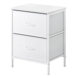 Levede Bedside Table 2 Fabric Drawer Nightstand Storage Furniture Cabinet - thumbnail 2