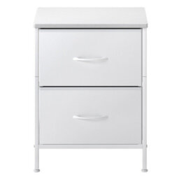 Levede Bedside Table 2 Fabric Drawer Nightstand Storage Furniture Cabinet - thumbnail 3