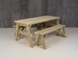 Arbor Garden Solutions Victoria Space Saving Picnic Table Benches Set (6Ft, Natural Finish) - thumbnail 2