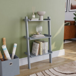 Lassic Vida Designs York Grey 3 Tier Ladder Bookcase Freestanding Open Shelf (H)1005mm (W)560mm (D)320mm - thumbnail 1