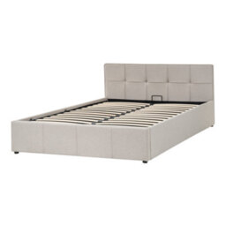 Beliani Ottoman Bed Lauresses Fabric Taupe 120 X 200 Cm (Eu Small Double) - thumbnail 4