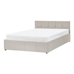 Beliani Ottoman Bed Lauresses Fabric Taupe 120 X 200 Cm (Eu Small Double) - thumbnail 5