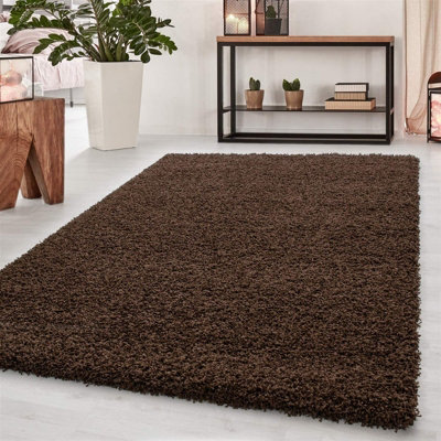 Abaseen 160X230 Cm Brown Shaggy Rug - Soft Touch Thick Pile Modern Rugs - Washable Area Rugs For Home And Office - image 1