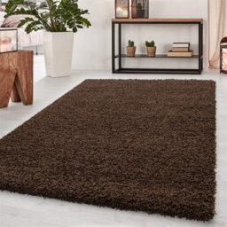 Abaseen 160X230 Cm Brown Shaggy Rug - Soft Touch Thick Pile Modern Rugs - Washable Area Rugs For Home And Office - thumbnail 1