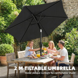Outsunny Garden Parasol, 2M Outdoor Table Parasol Umbrella With Tilt - thumbnail 4