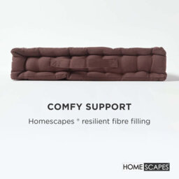 Homescapes Cotton Chocolate Brown Floor Cushion, 40 X 40 Cm - thumbnail 4