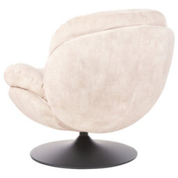 Beliani Swivel Armchair Nolvik Velvet Light Beige - thumbnail 5