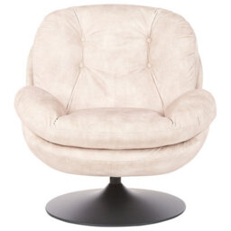 Beliani Swivel Armchair Nolvik Velvet Light Beige - thumbnail 4