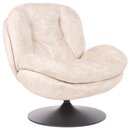 Beliani Swivel Armchair Nolvik Velvet Light Beige