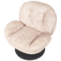Beliani Swivel Armchair Nolvik Velvet Light Beige - thumbnail 6