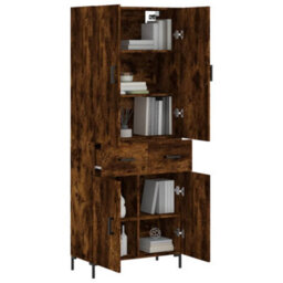 Berkfield Elegant Highboard Smoked Oak 69.5X34X180 Cm Engineered Wood - thumbnail 3