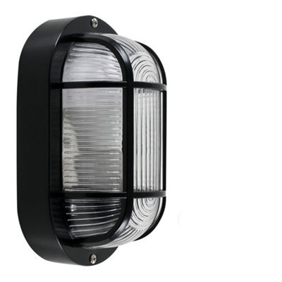 Valuelights Carnforth Modern Black Outdoor Garden Security Bulkhead Wall Light Ip44 Rated With Led Bulb - image 1