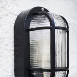 Valuelights Carnforth Modern Black Outdoor Garden Security Bulkhead Wall Light Ip44 Rated With Led Bulb - thumbnail 3