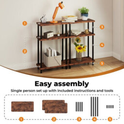 Levede Slim Side Table 3 Tier Narrow Sofa End Table Bedside Storage Stand - thumbnail 9